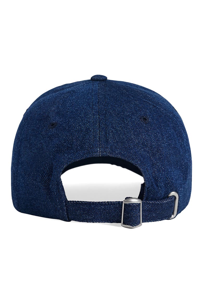 Washed Denim Baseball Cap, Alternate, color, DARK WASH