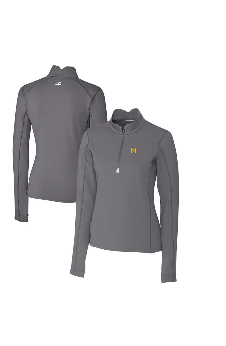 Cutter & Buck Women's Cutter & Buck Steel Michigan Wolverines Traverse Stretch Quarter-Zip Pullover Top, Alternate, color,