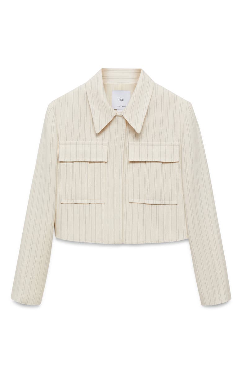 MANGO Stripe Crop Jacket, Main, color, 