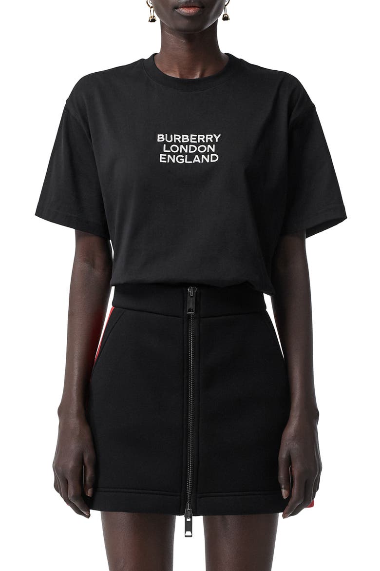 Carrick Logo Embroidered Tee, Main, color, BLACK