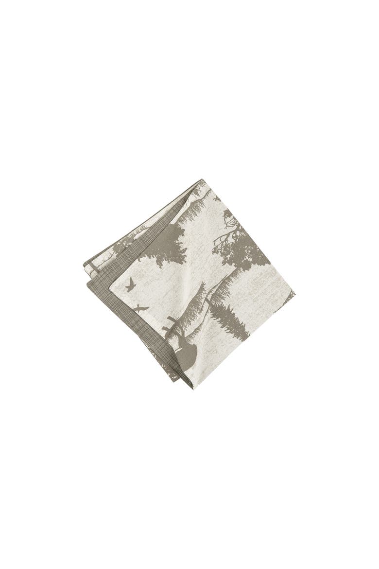 Henderson Hideaway Reversible Rustic Winter Wilderness Napkin Set of 6, Main, color, Beige