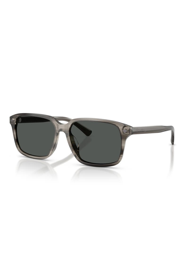 57mm Rectangular Sunglasses, Alternate, color, GREY / SOLID DARK GREY