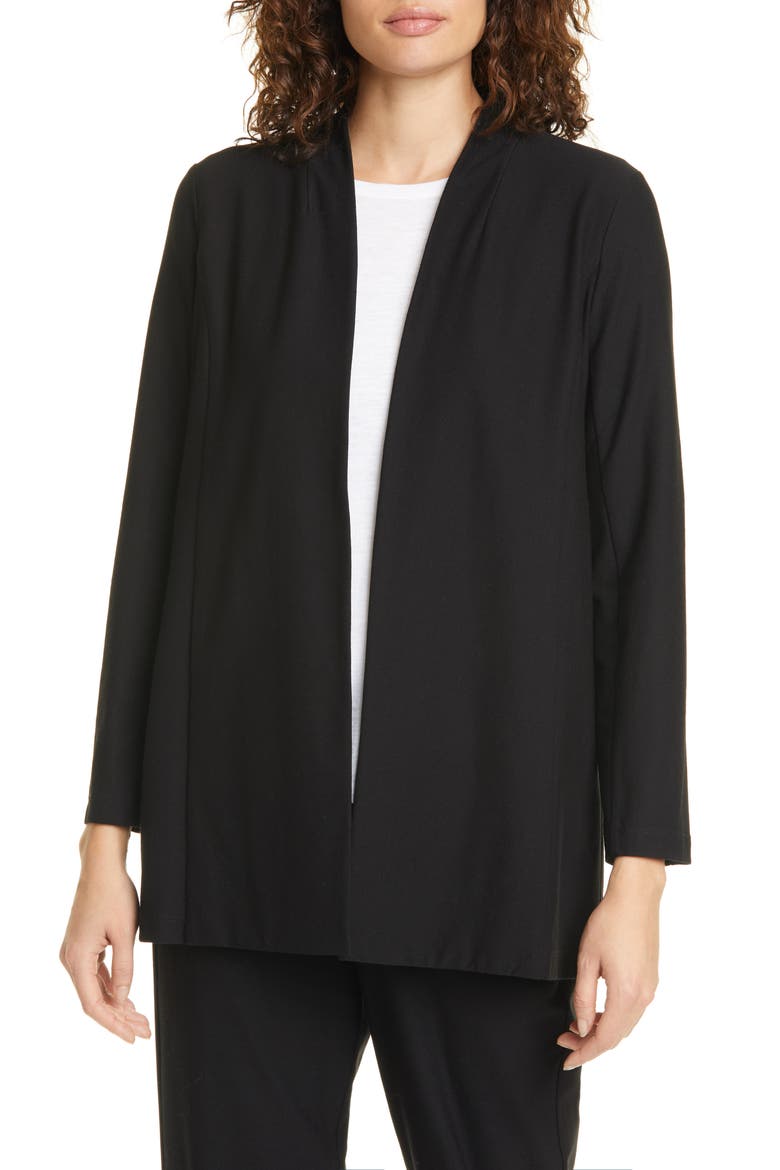 Open Front Shawl Jacket, Main, color, BLACK