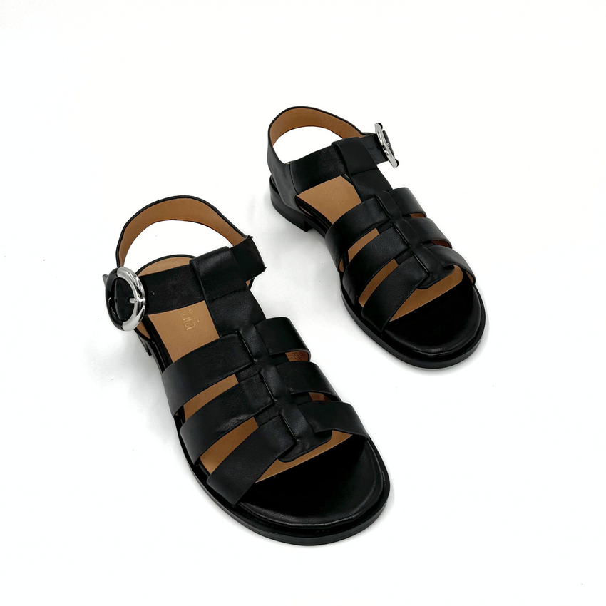 Amie Rafa Monaca Fisherman Sandals, Alternate, color, Black