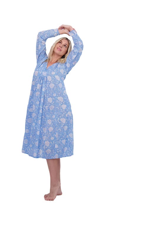 Mer St. Barth "le Reve" St Barth Caftan Blue Floral In Blue
