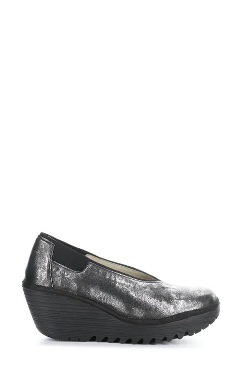 Fly London Yoza Wedge Ballet Shoe In Black