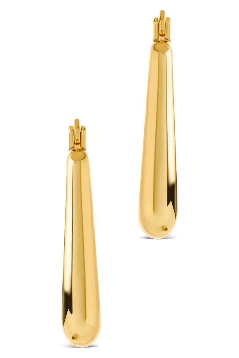 Eliette Polished Rectangular Hoop Earrings, Alternate, color, GOLD