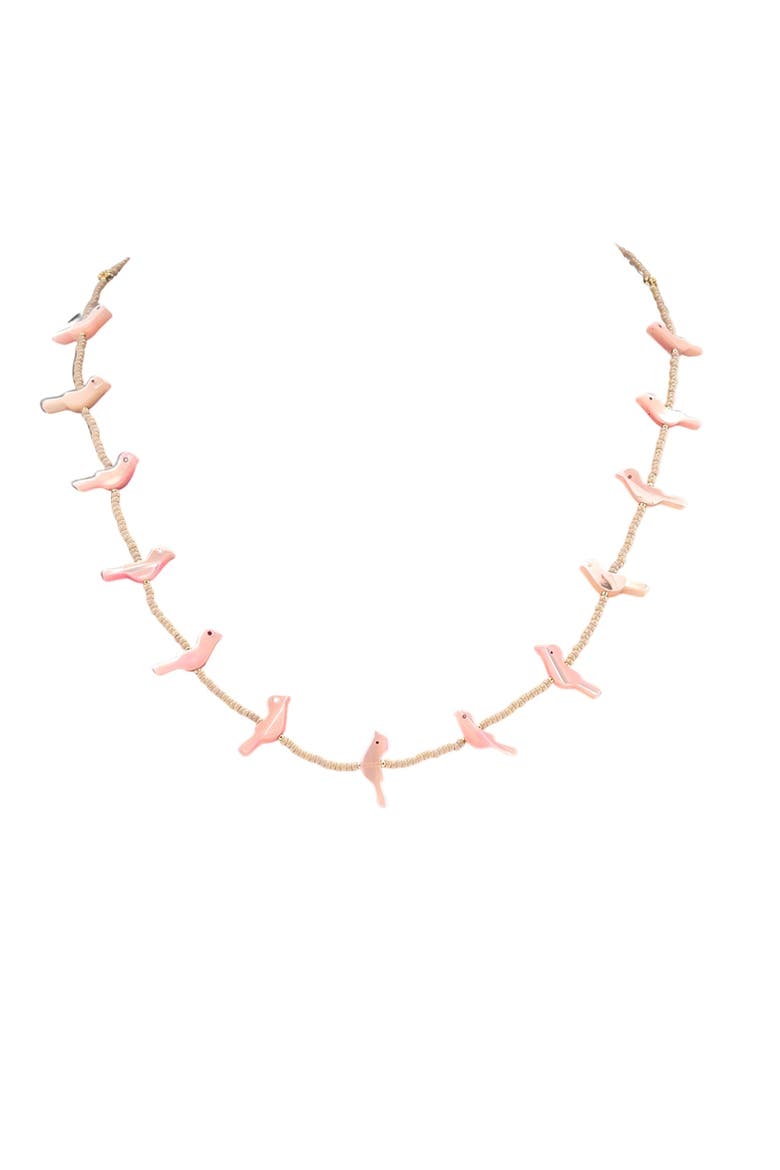Fetish Bird Necklace, Main, color, pink