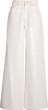 Stella McCartney Opalescent Sequin Wide Leg Jeans