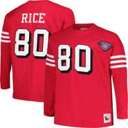 Mitchell & Ness Men's Mitchell & Ness Jerry Rice Scarlet San Francisco 49ers Big & Tall Cut & Sew Player Name & Number Long Sleeve T-Shirt
