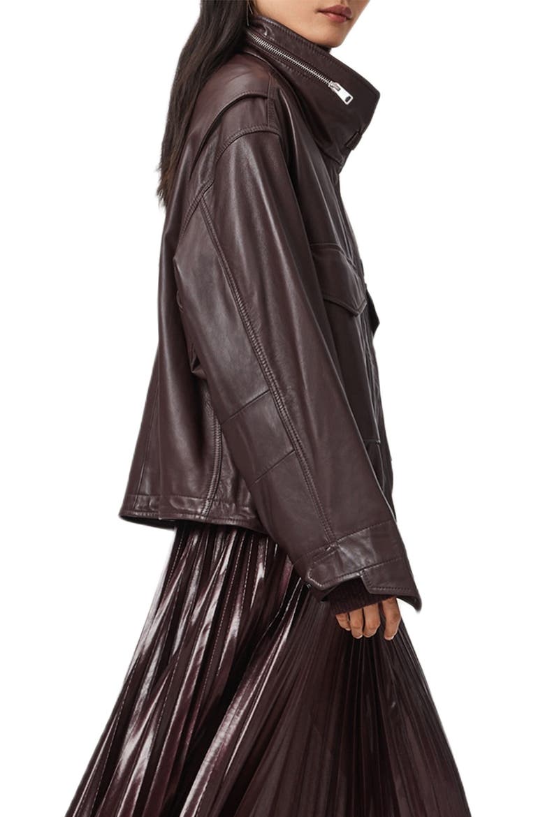 Clay Leather Jacket, Alternate, color, OXBLOOD RED