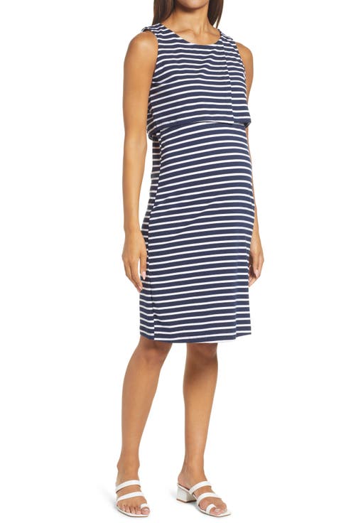 Stripe Two-Piece Maternity/Nursing Dress