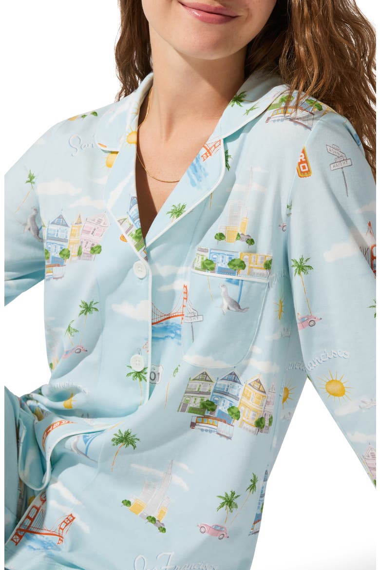 Print Jersey Pajamas, Alternate, color, CITY BY THE BAY