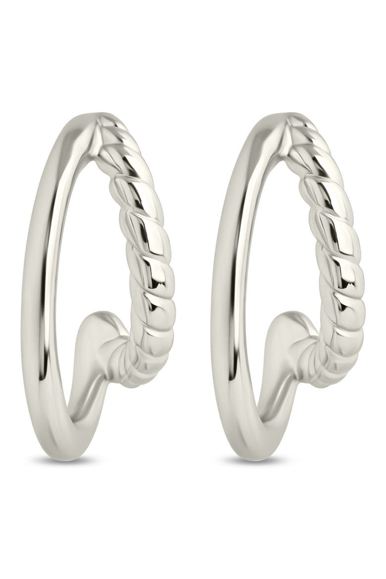 Acacia Double Row Huggie Hoop Earrings, Alternate, color, SILVER