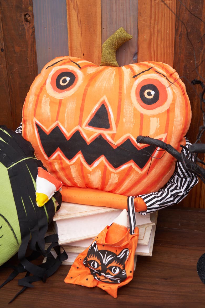 Retro Jack Zombinaland Halloween Decorative Figurine Pillow, Alternate, color, Orange