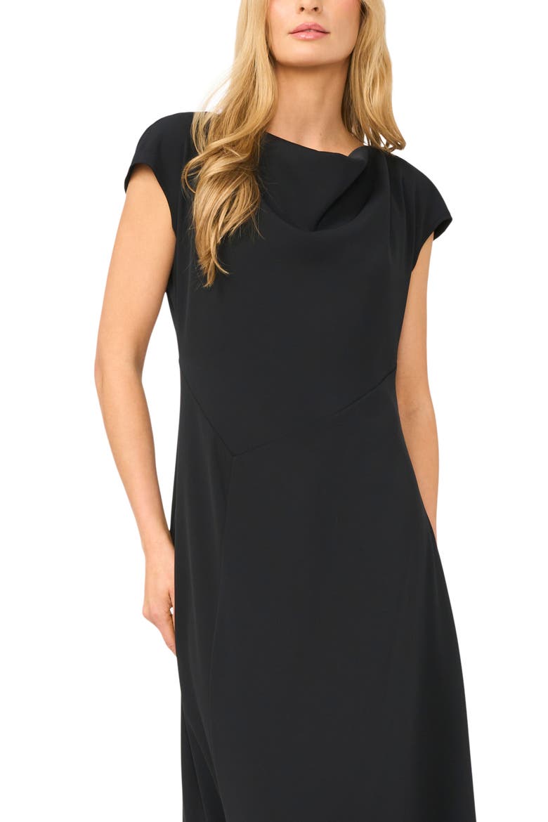 Cowl Neck Midi Dress, Alternate, color, RICH BLACK