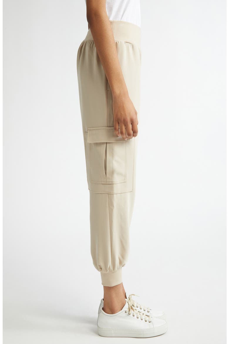 Giles Crepe Cargo Pants, Alternate, color, KHAKI