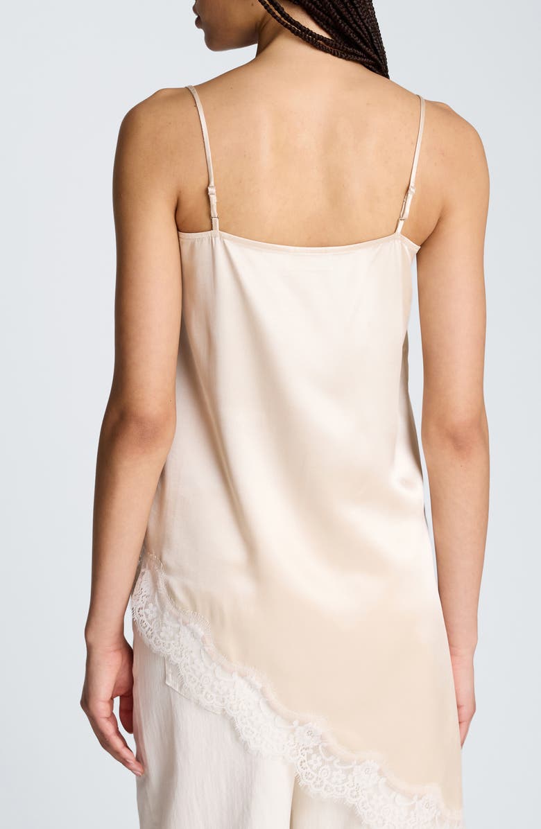 Kenneth Cole Asymmetric Hem Satin Camisole, Alternate, color, Oyster