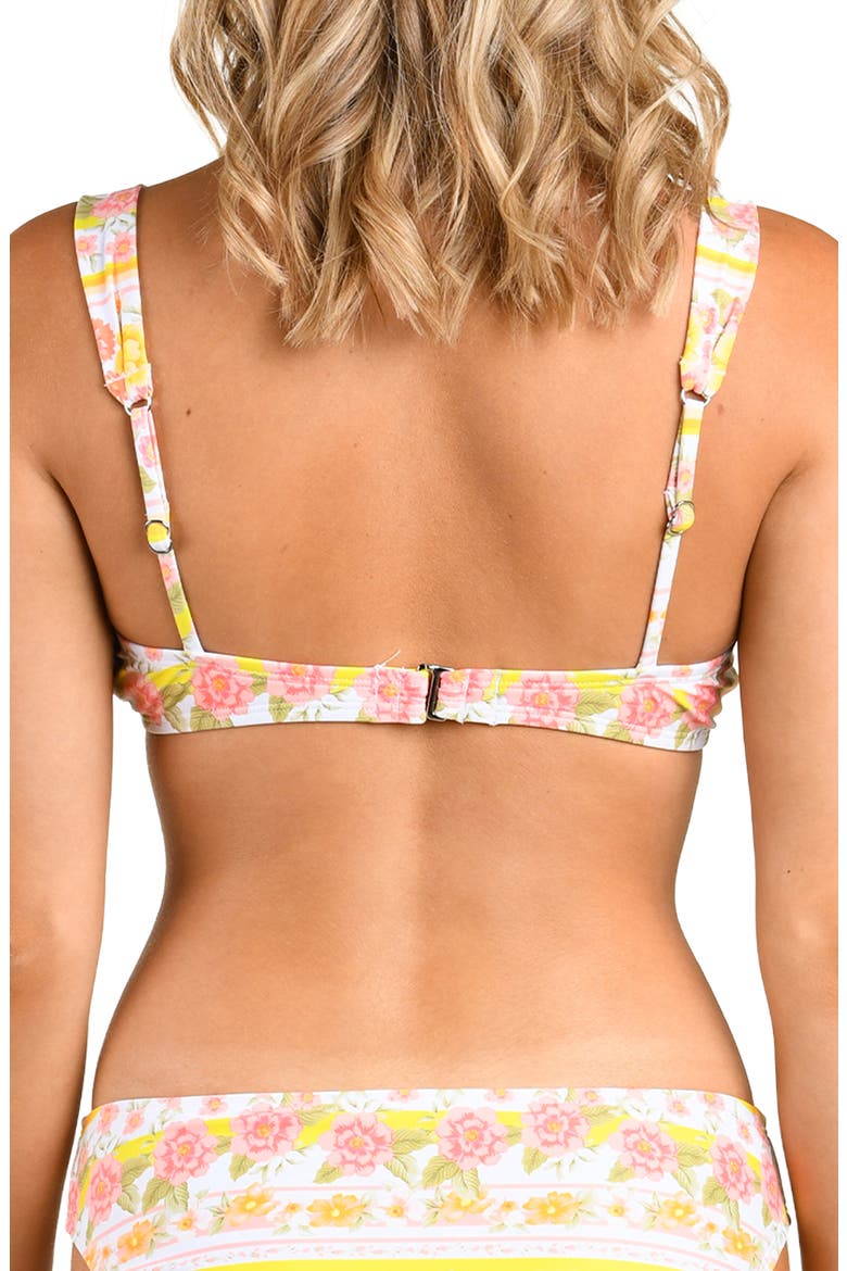 Good Day Tie Front Bikini Top, Alternate, color, WHITE MULTI