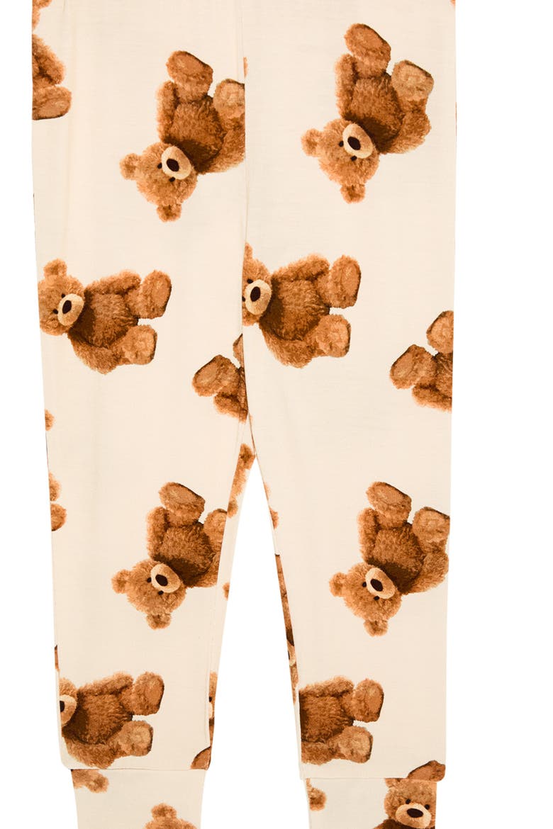 Kids' Print Fitted Two-Piece Pajamas, Alternate, color, BEIGE