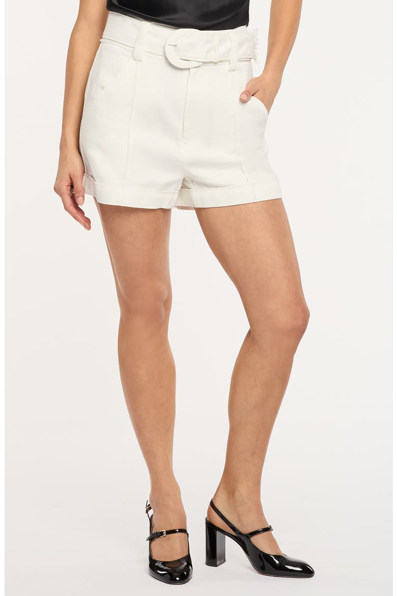 Aldi Linen & Cotton Shorts, Main, color, IVORY