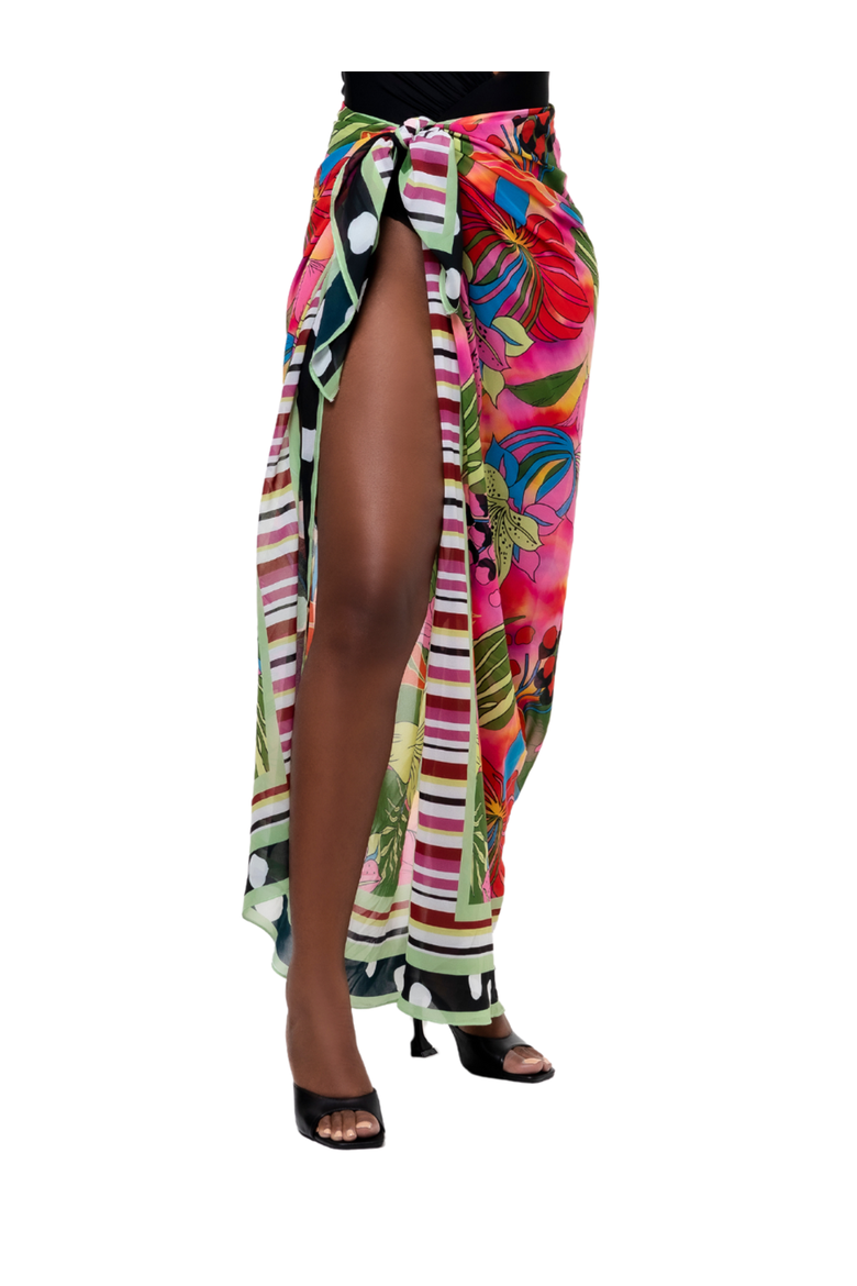 Coral Garden Medley Sarong, Main, color, Pink Multi