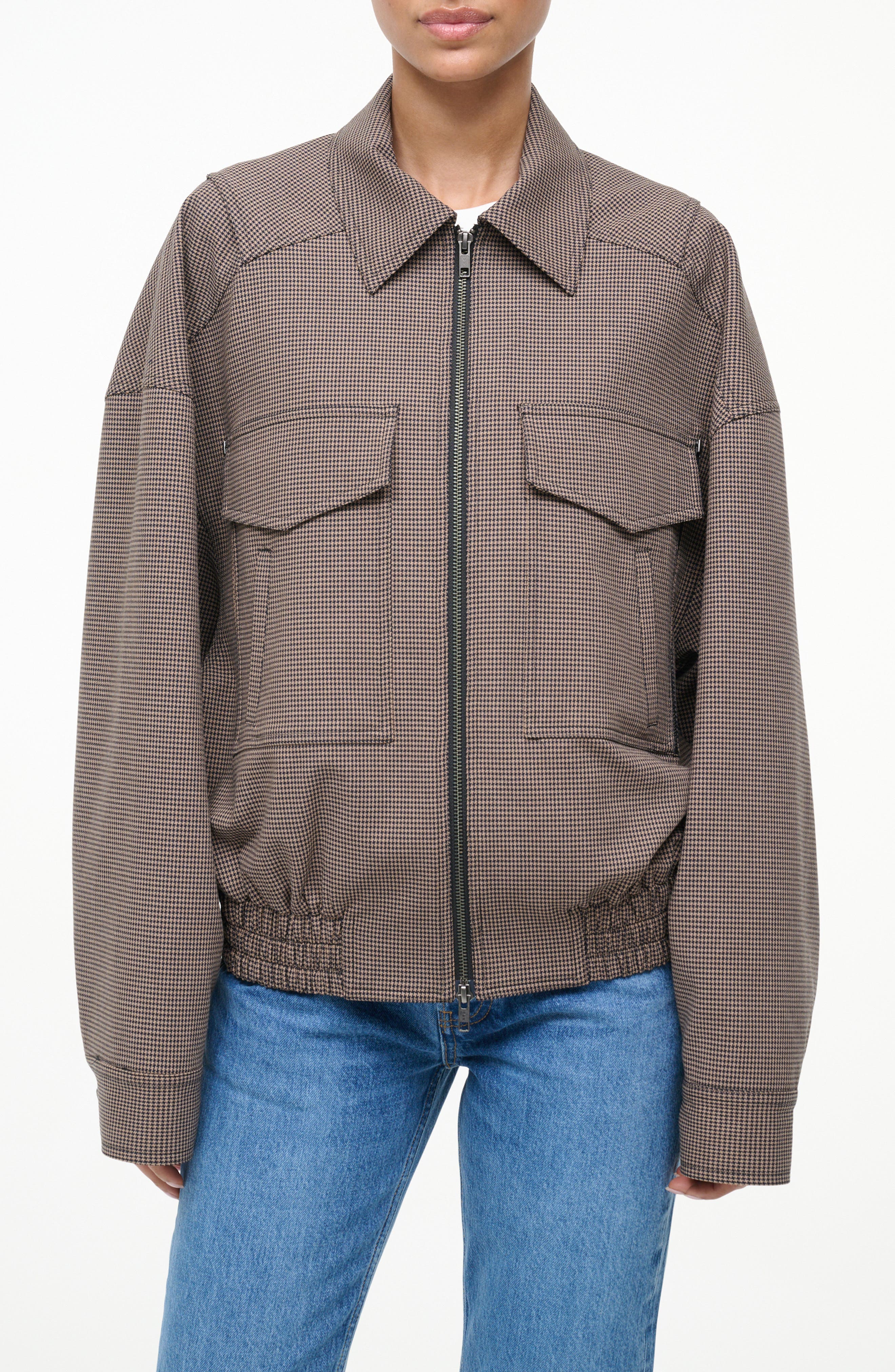 STAUD Eugene Micro Houndstooth Jacket