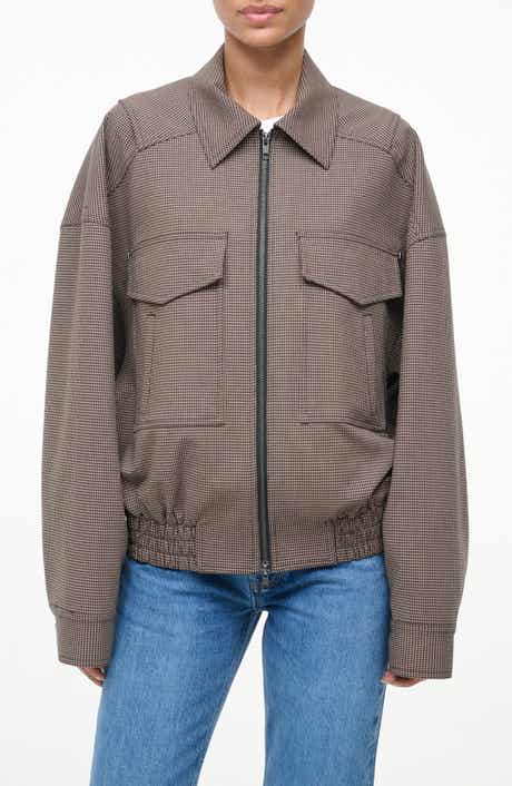 STAUD Eugene Micro Houndstooth Jacket