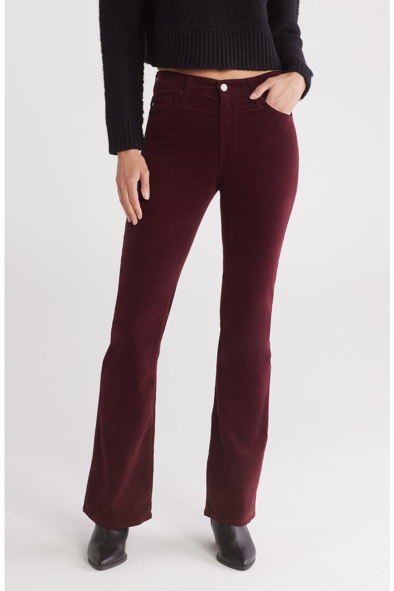 Farrah Bootcut Corduroy Pants, Main, color, WINE BLOOM