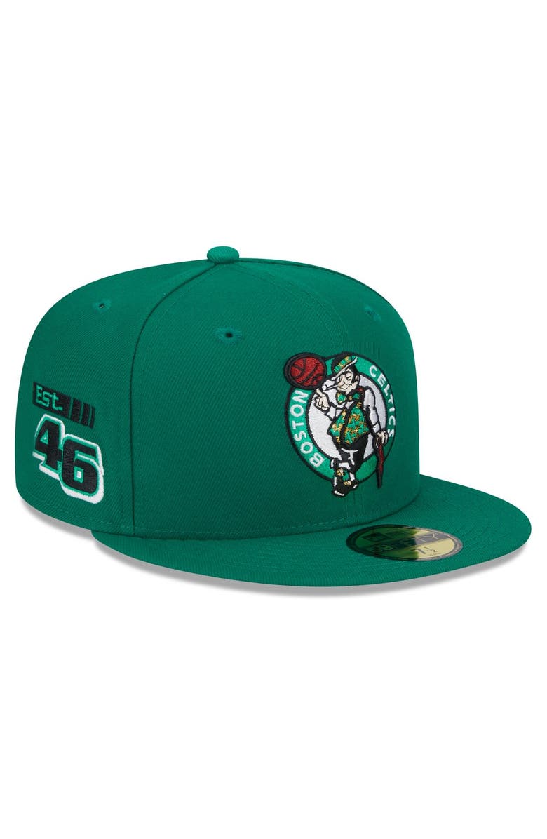 New Era Men's New Era Kelly Green Boston Celtics  Rally Drive Side Patch 59FIFTY Fitted Hat, Alternate, color, 