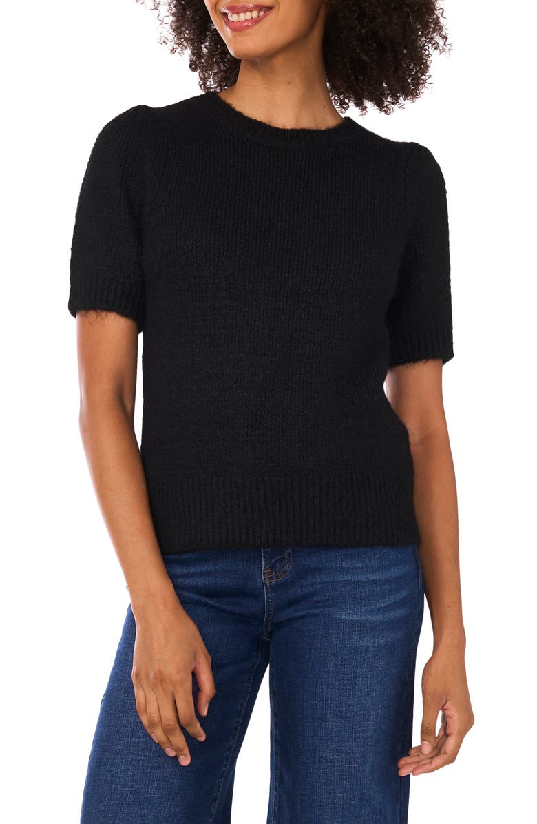CeCe Knit Crewneck Sweater, Main, color, Rich Black