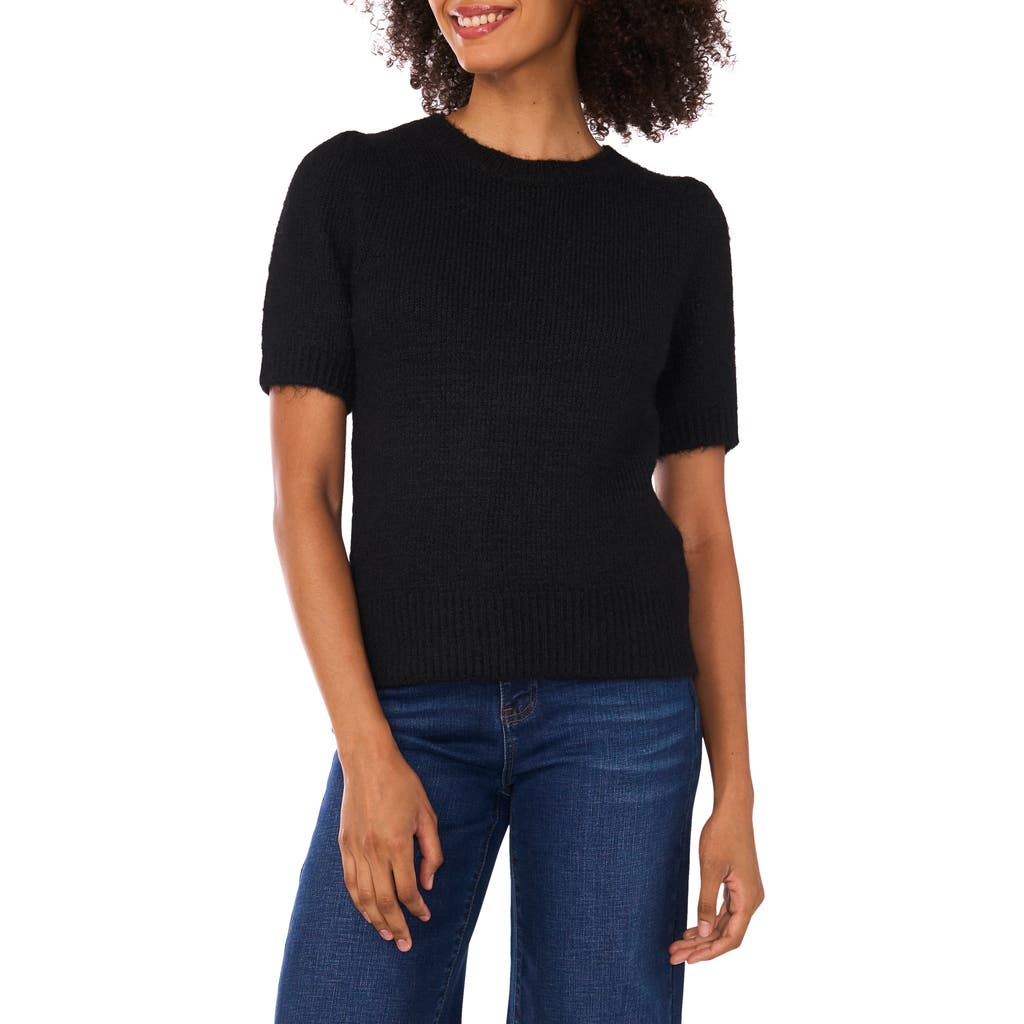 Cece Knit Crewneck Sweater In Black