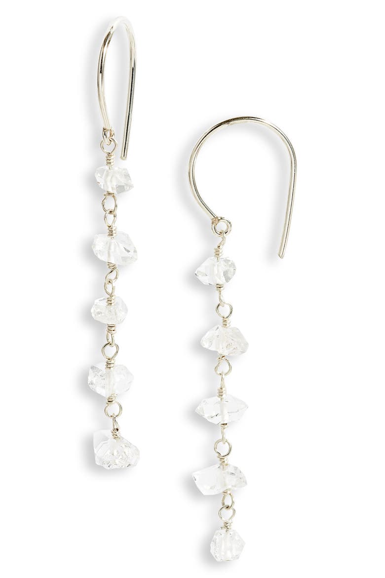 Hudson Drop Earrings, Main, color, SILVER
