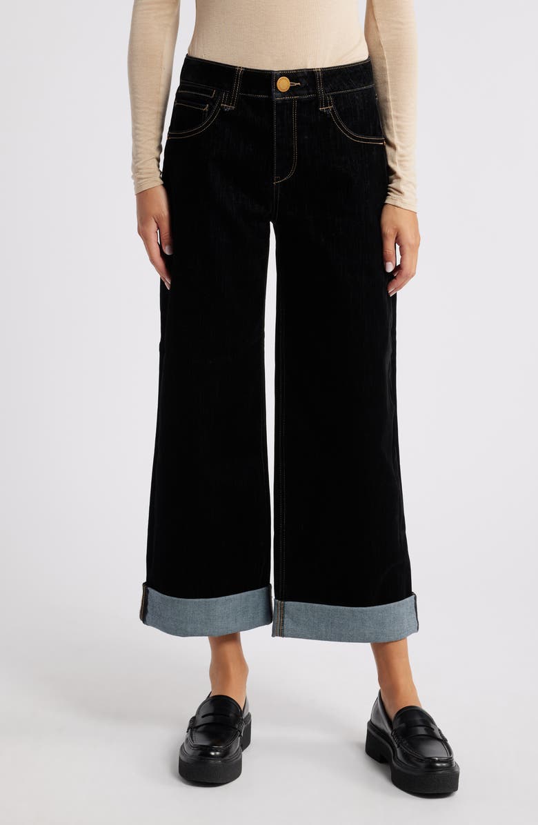 Wit & Wisdom Wyatt Ankle Wide Leg Jeans, Main, color, Black