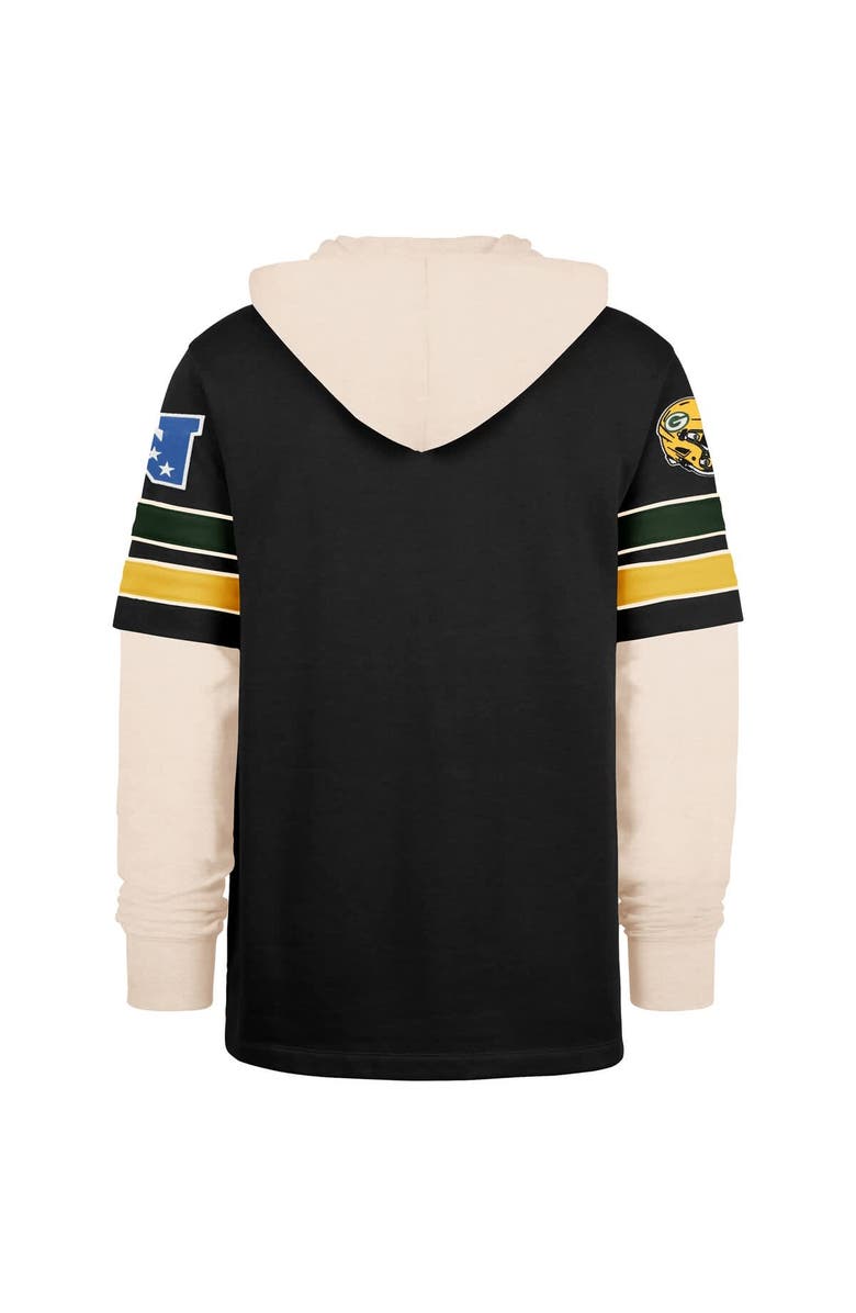 '47 Men's '47 Black Green Bay Packers Split Zone Cornerback Duo Hoodie, Alternate, color,