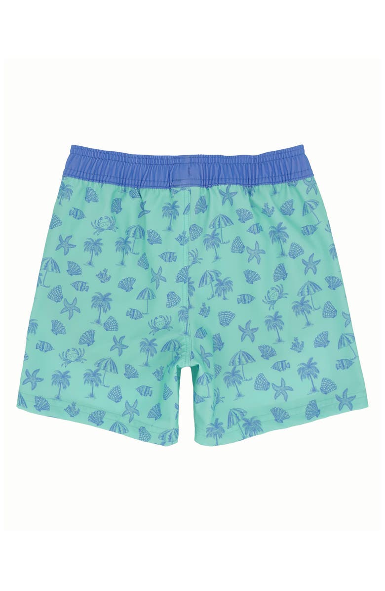 Feather 4 Arrow Kids' Volley Swim Trunks, Alternate, color, Aqua Crystal