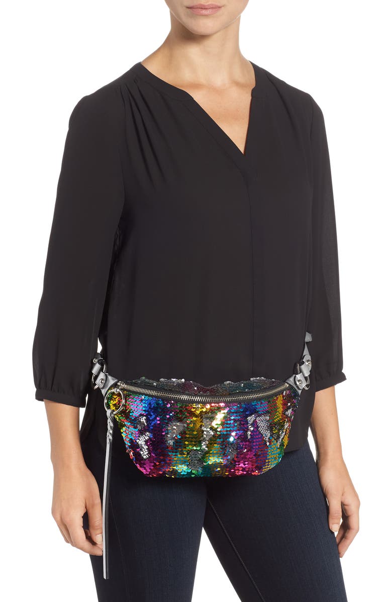 Rebecca Minkoff Sequin Belt Bag, Alternate, color,