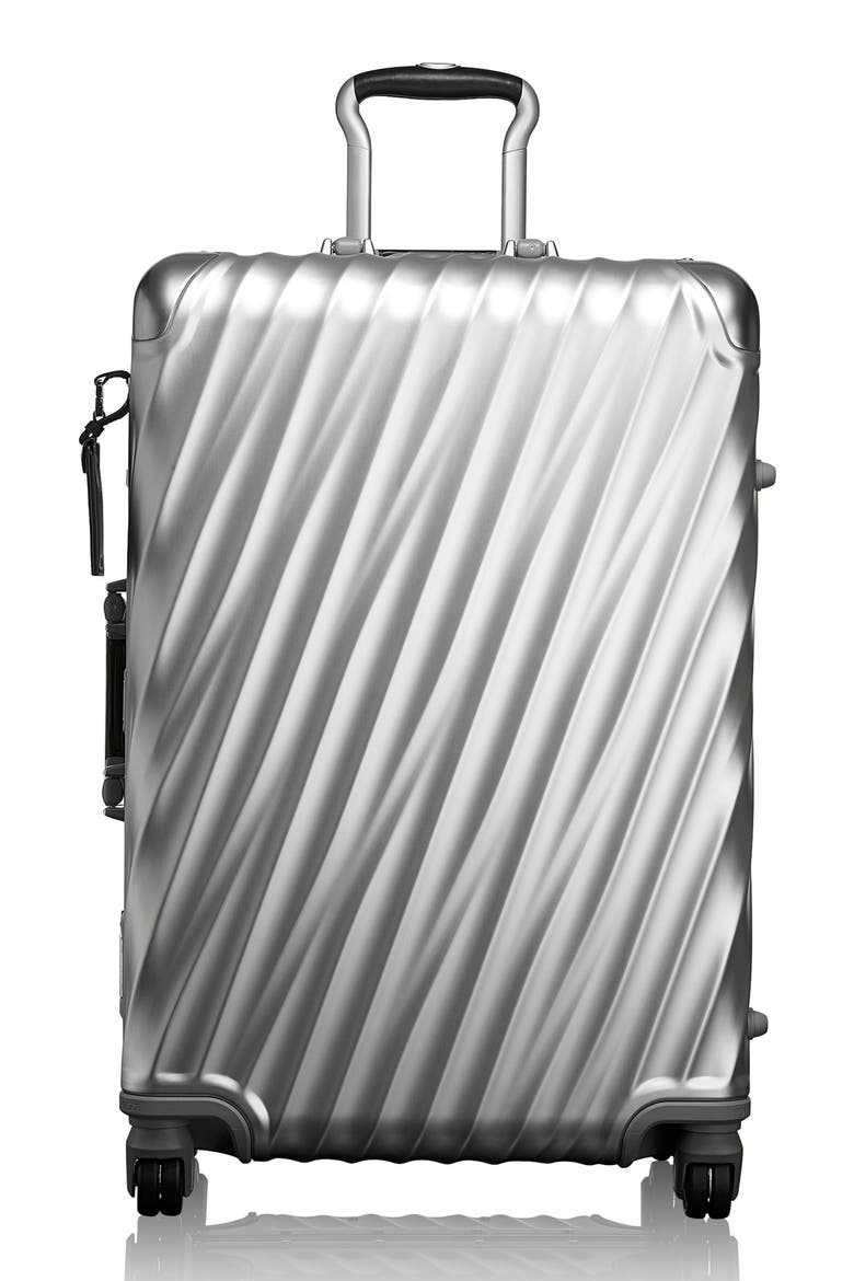 19 Degree Aluminum Medium Checked Luggage, Main, color, SILVER