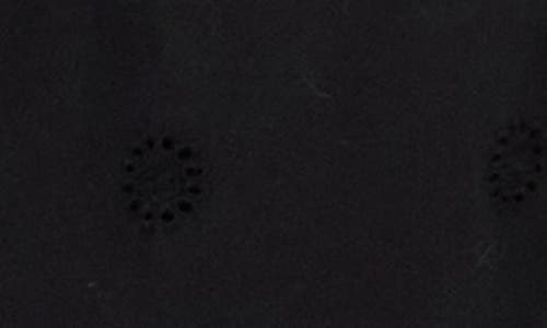 Michael Stars Grace Embroidered Eyelet Cotton Midi Skirt In Black