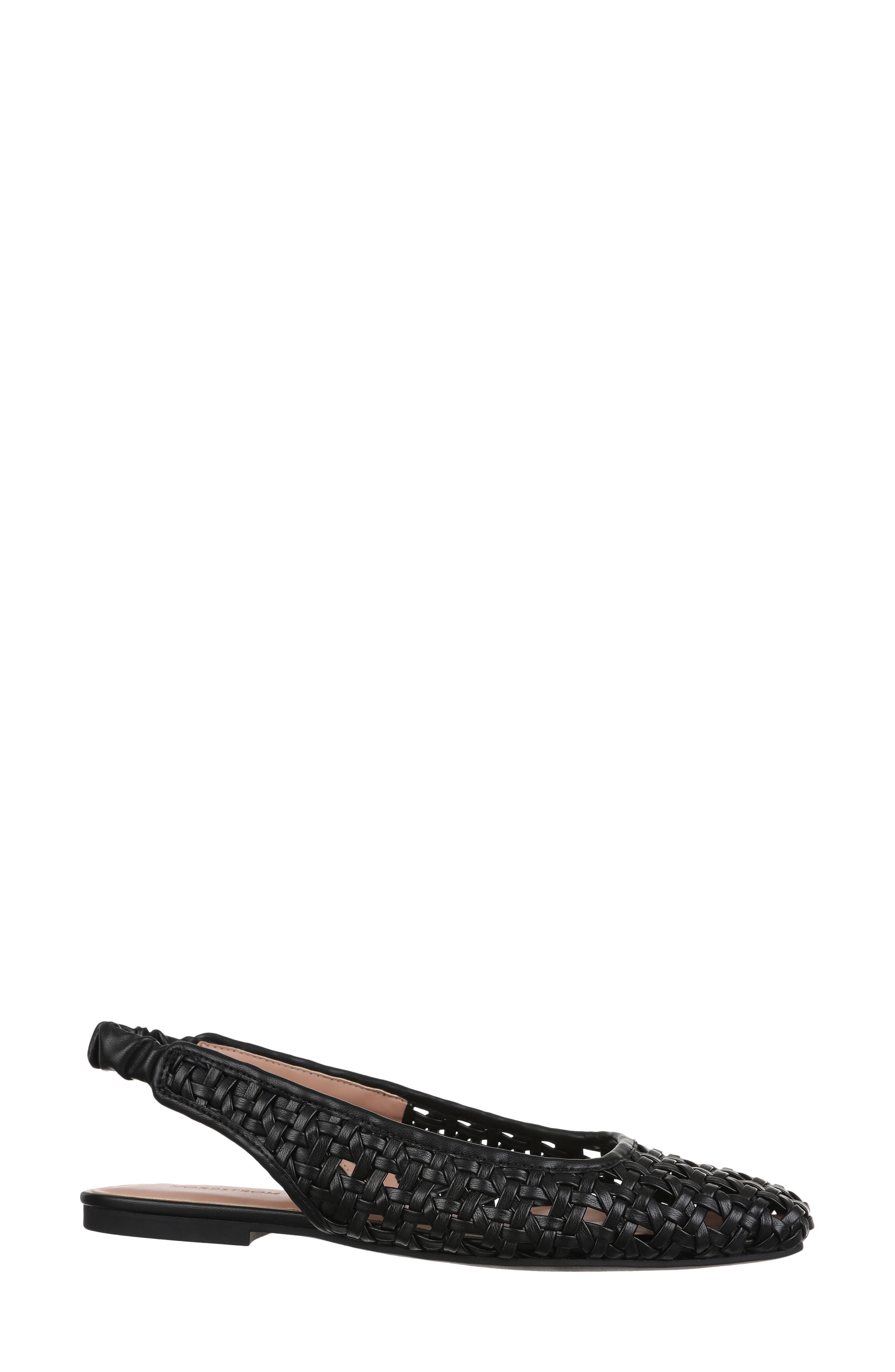 Nordstrom Arabella Woven Slingback Flat, Alternate, color, Black