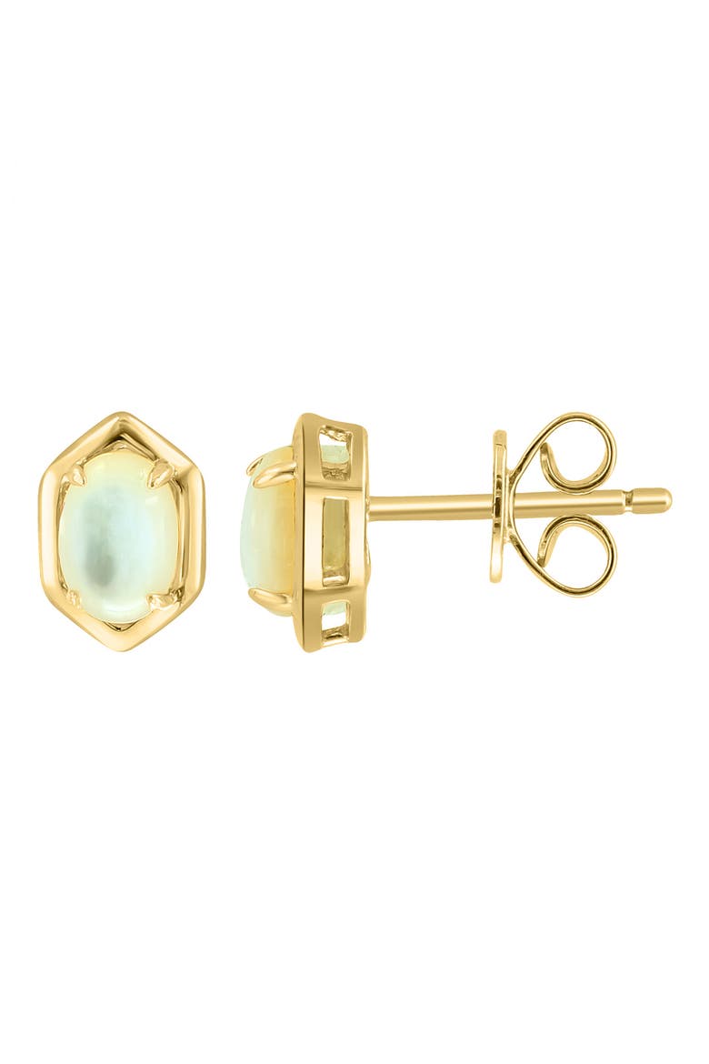 Mother-of-Pearl Stud Earrings, Main, color, GOLD