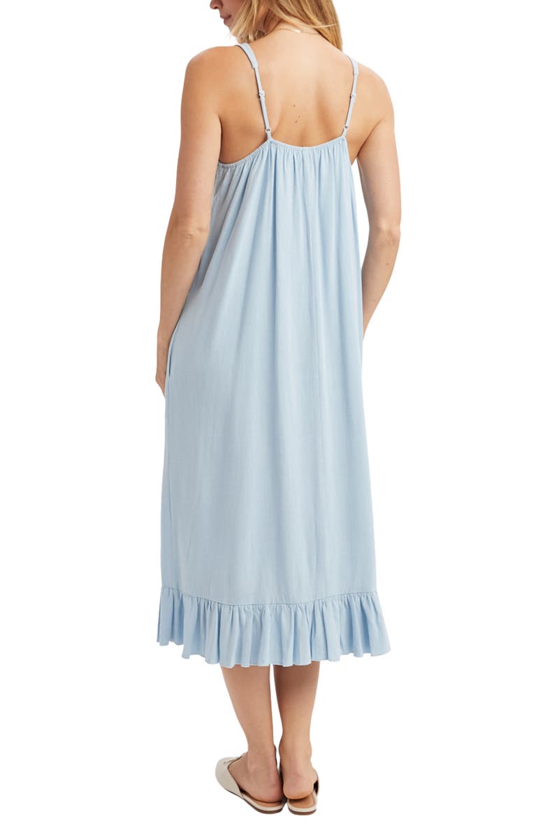 WISHLIST Ruffle Trim Midi Dress, Alternate, color, Sky