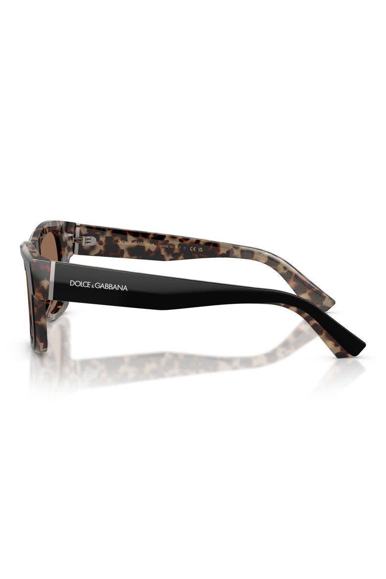 52mm Square Sunglasses, Alternate, color, BLACK ON RED HAVANA / BROWN