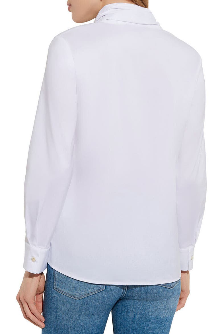 Tie Neck Poplin Blouse, Alternate, color, WHITE