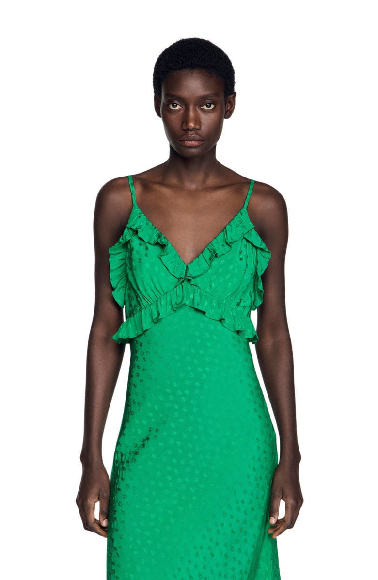 SANDRO Maxi dress with straps, Alternate, color, Green