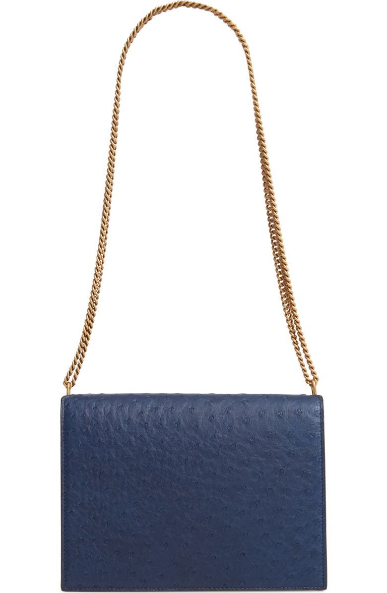 Saint Laurent Medium Cassandra Ostrich Leather Shoulder Bag, Alternate, color,