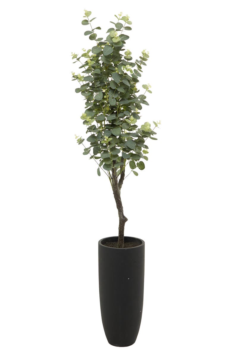 GINGER BIRCH STUDIO Green Faux Foliage Potted Artificial Eucalyptus Tree, Alternate, color, Green