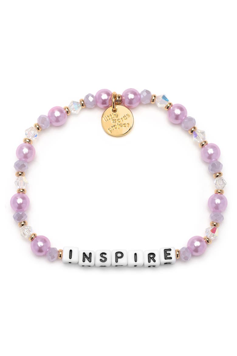 Inspire Beaded Stretch Bracelet, Main, color, WHITE