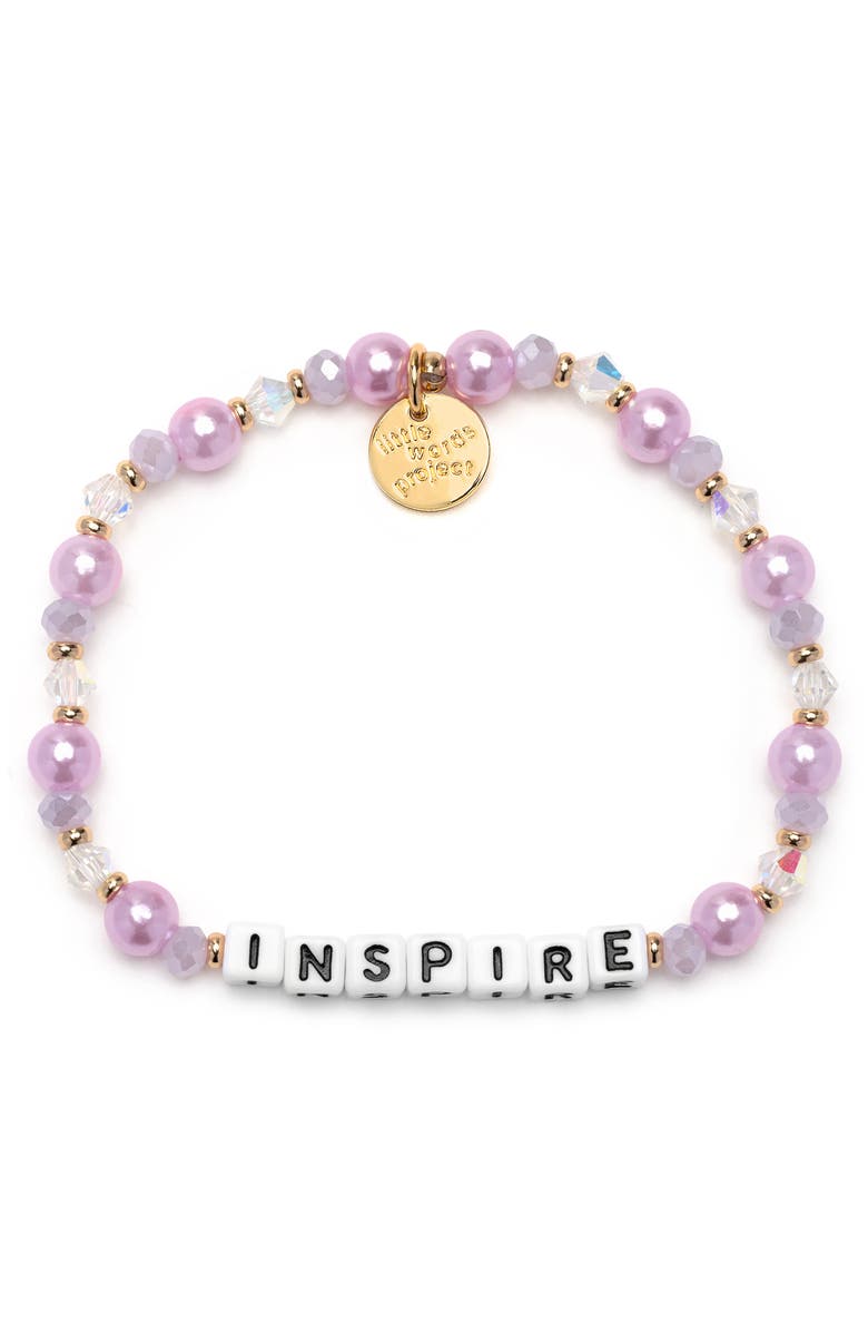 Little Words Project Inspire Beaded Stretch Bracelet, Main, color, 