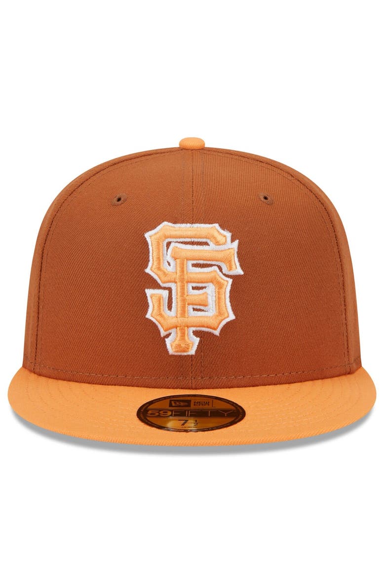 Men's New Era Brown/Orange San Francisco Giants Spring Color Basic Two-Tone 59FIFTY Fitted Hat, Alternate, color, Brown